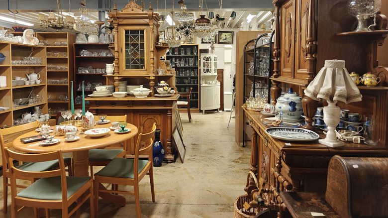 Interior of a second hand furniture shop
