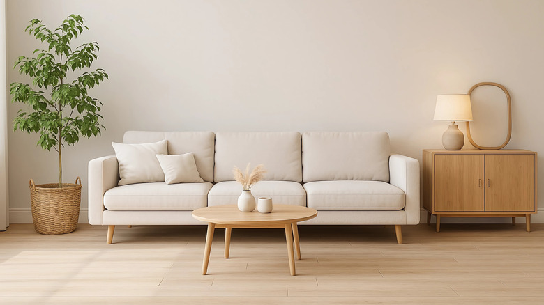 Minimalist furniture in a room