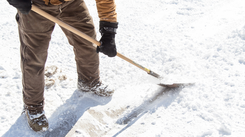 Shoveling ice and snow
