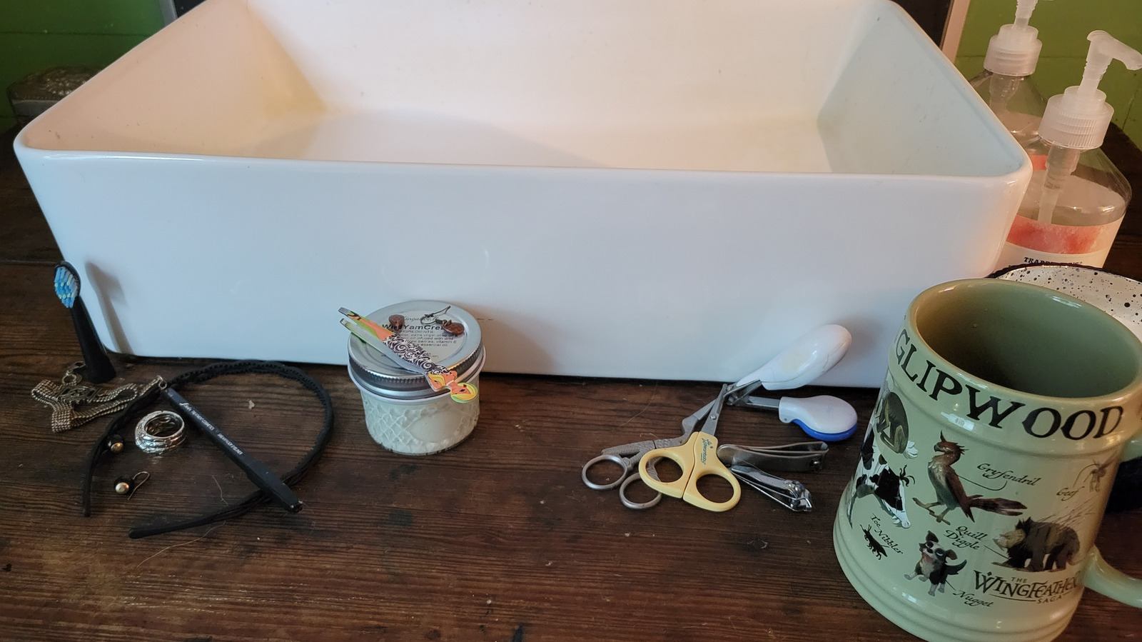 These Cool Thrift Store Finds Organize Bathroom Countertops With A Vintage Twist