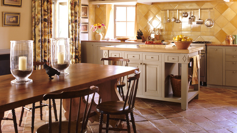 Farmhouse restoration with tile floors