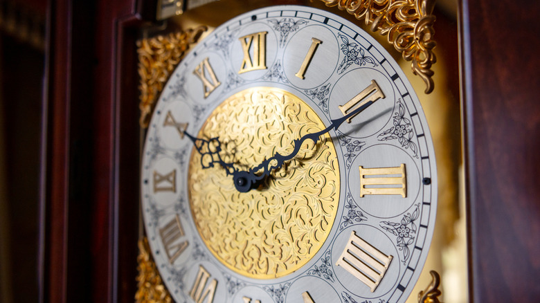 The face of a vintage clock