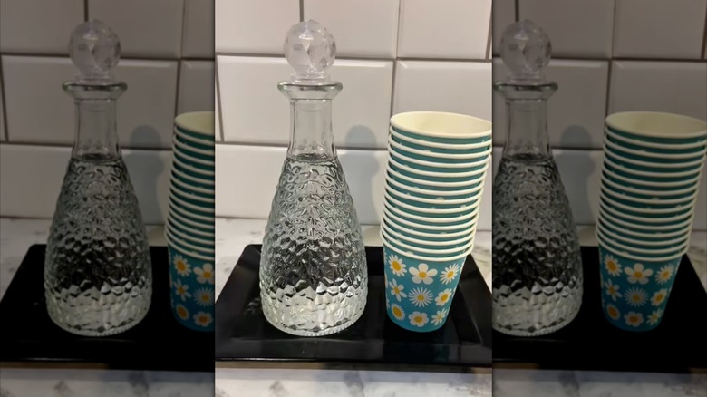 Dollar Tree glass bottle filled with mouthwash