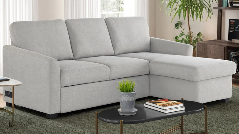 Beige Coddle Cameron Convertible Sofa in contemporary living room