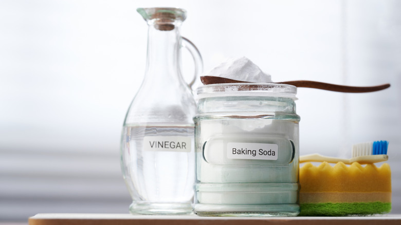 jars of vinegar and baking soda