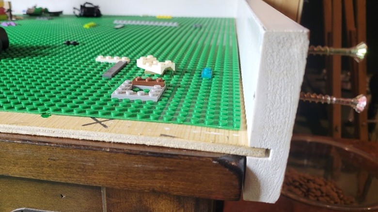 Detail showing the joinery of the Lego table