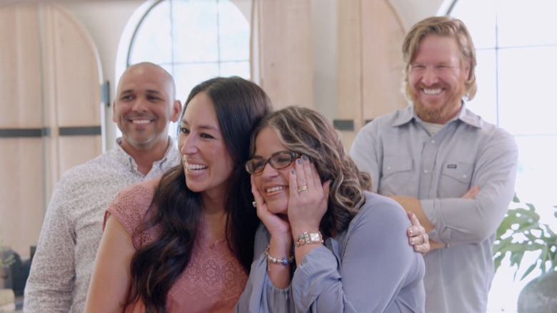 Joanna Gaines smiling with client