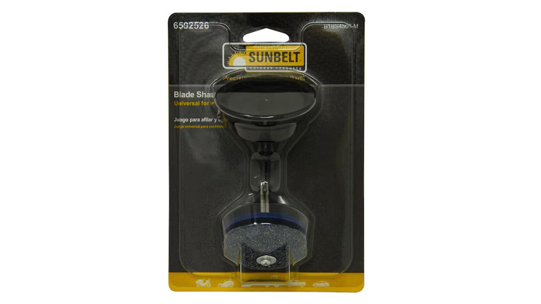 A Sunbelt Blade Sharpening & Balancing Kit is shown in its packaging