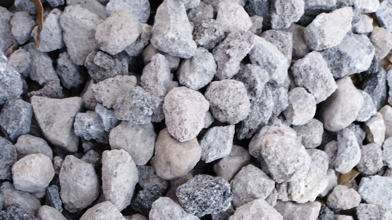 A closeup of gray pumice mulch.
