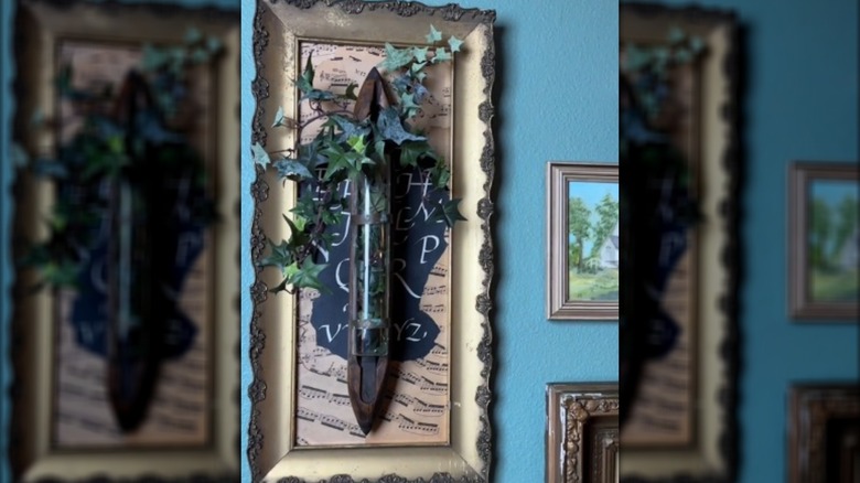 Framed art on gallery wall