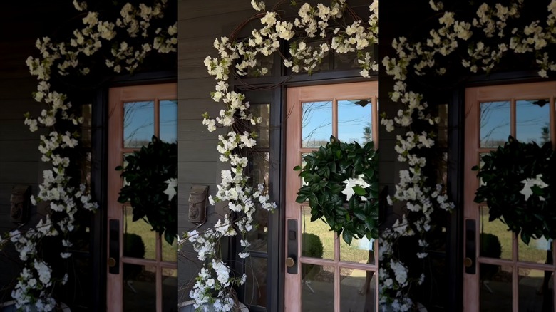 Vine and flower arch front door