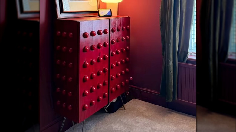 IKEA IVAR cabinet DIY project with statement half sphere details