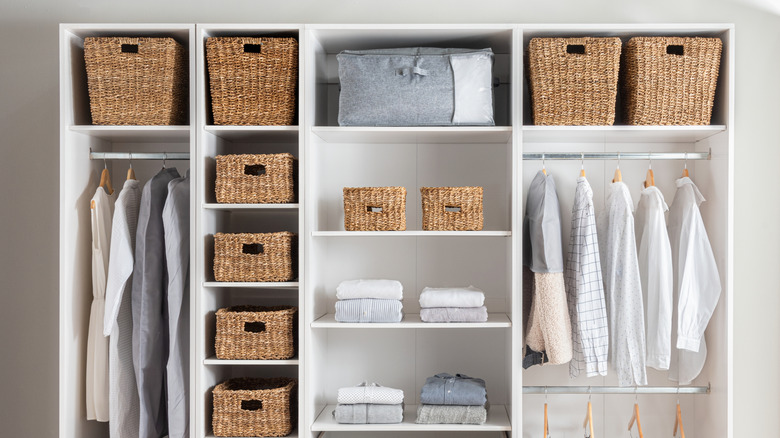 Baskets in a closet