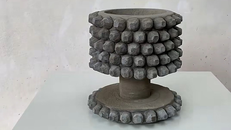 DIY concrete textured planter