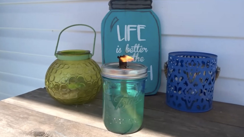 DIY mason jar tiki torch