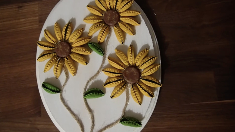 Bottle cap flower wall art