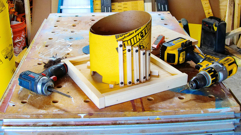 1/2-inch square strips attached with panhead screws