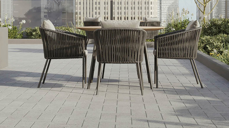 View of composite paver patio
