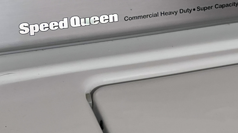 The control panel of a Speed Queen washing machine.
