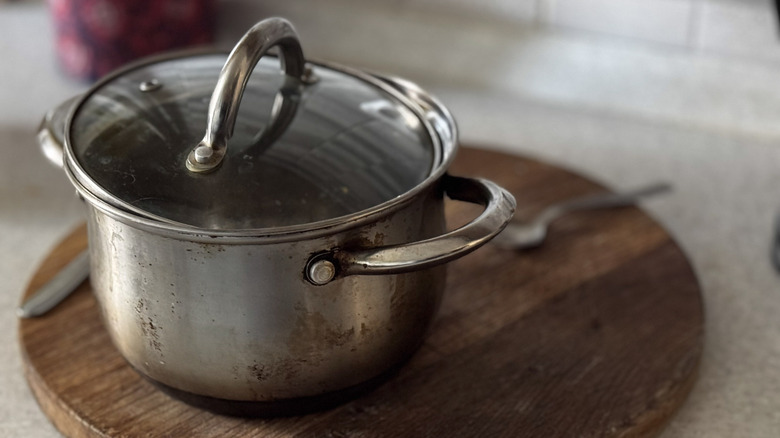 An old pot with a lid