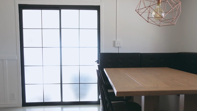 Window grid on sliding glass door