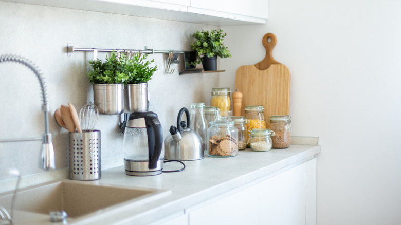 kitchen countertop with cute storage