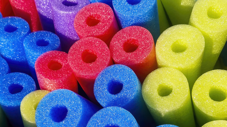 Colorful pool noodle tops
