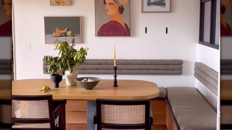 dining are with DIY pool noodle backrest