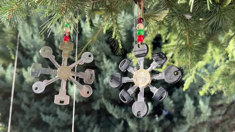Old keys turned into DIY garden decor