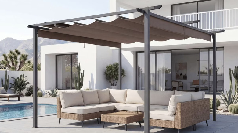 Lausaint retractable pergola find from Walmart