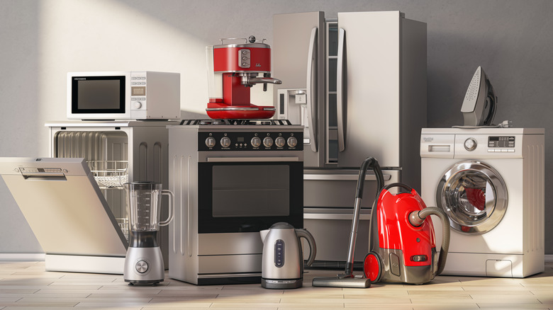 group of kitchen appliances