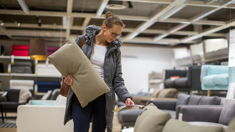 Woman shopping for furniture at IKEA
