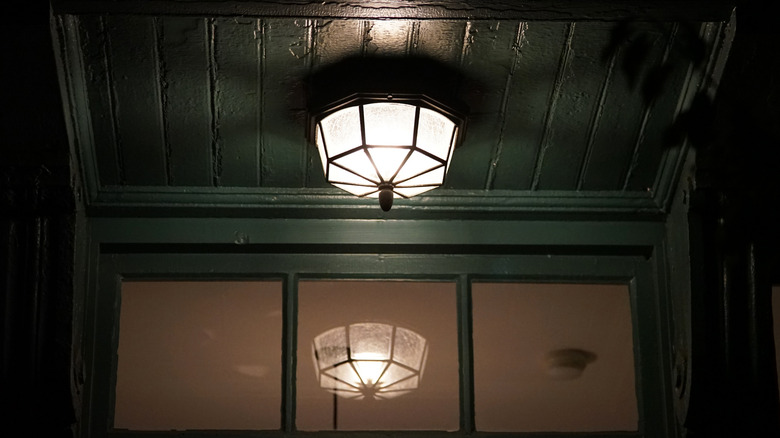 Bright white porch light