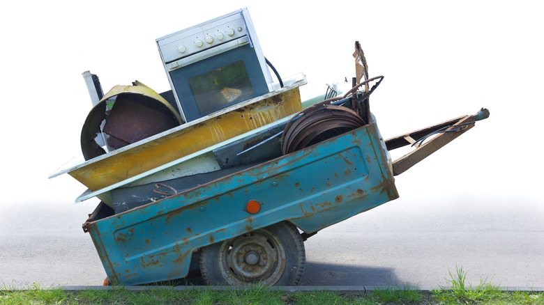 Old appliances en route to a landfill