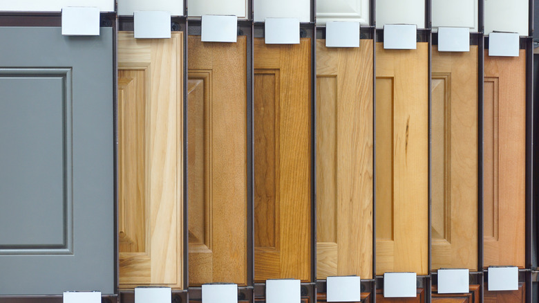 kitchen cabinet samples in store display