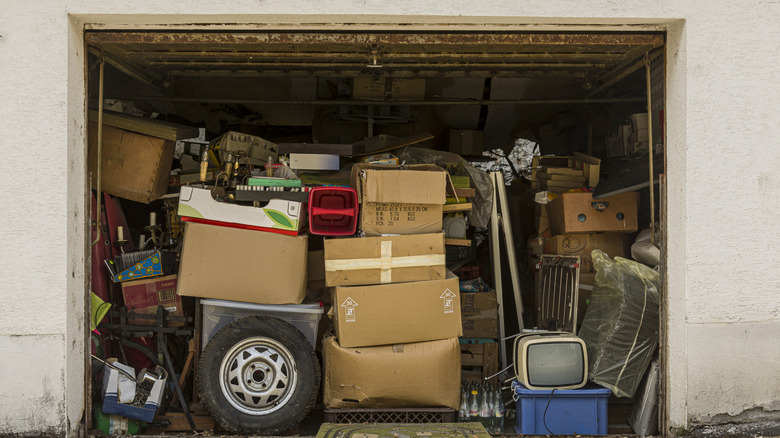 garage full of clutter