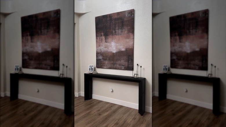 Nicole Paplia Cisneros's wall art made from a shower curtain