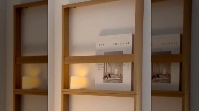 Wooden book display shelf made from a picture frame