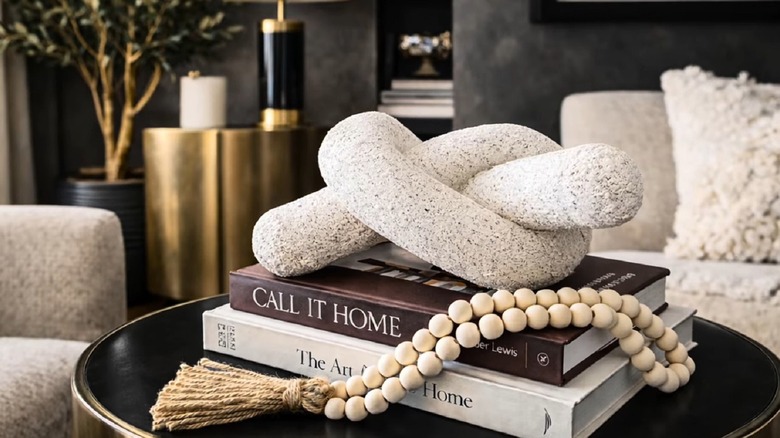 DIY faux-stone sculpture made a from pool noodle