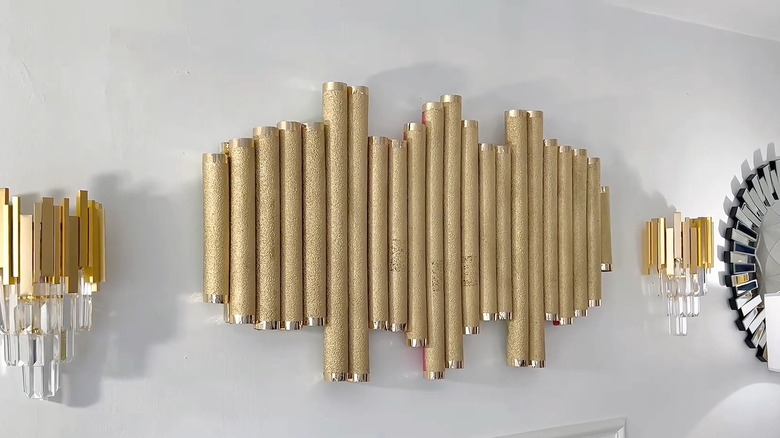 Wall art made from Dollar Tree pool noodles