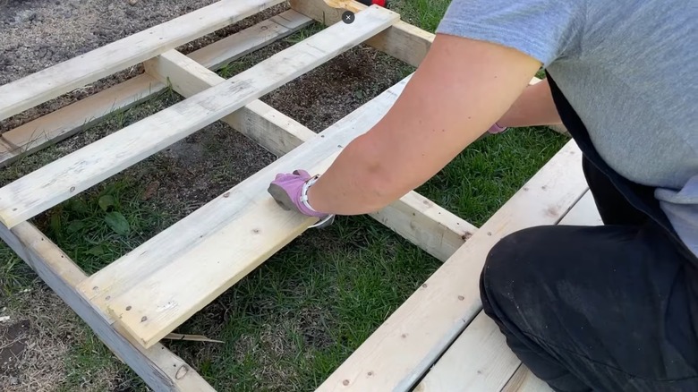 Pile of old wood pallets