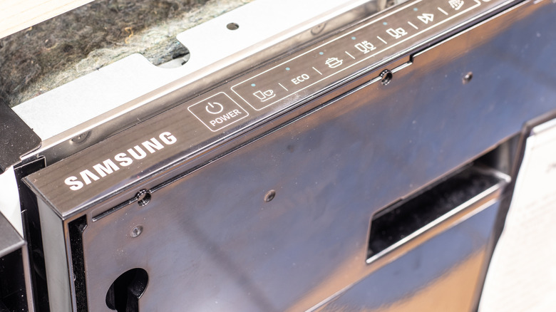 Samsung dishwasher control surface
