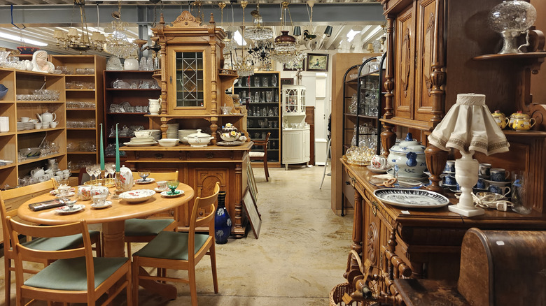 Furniture in a thrift shop