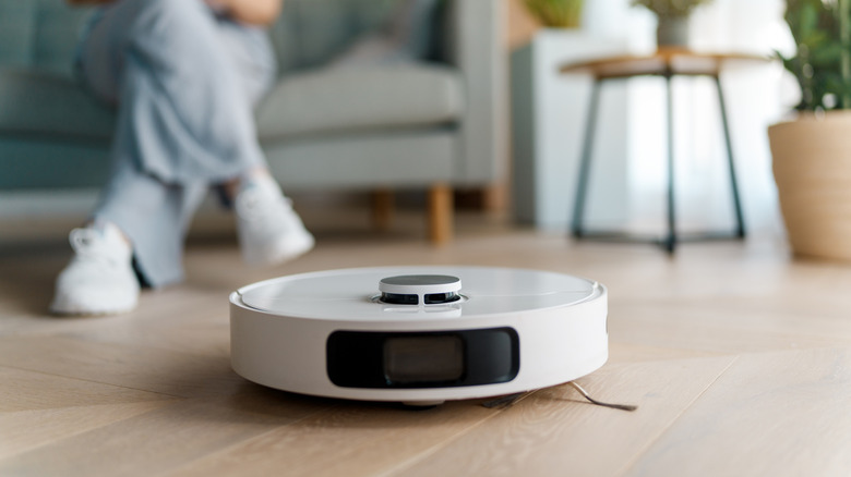 White robotic vacuum