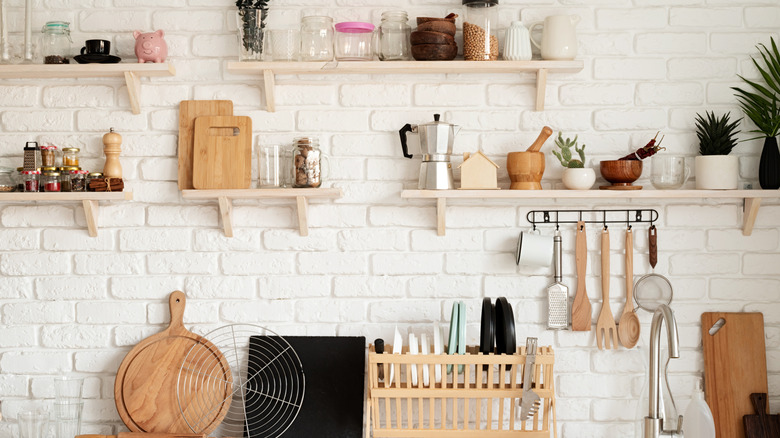 Kitchen with lots of decorative items